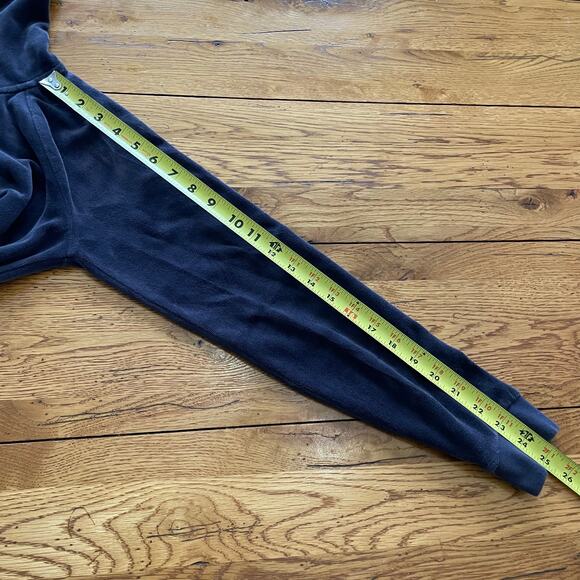 Juicy Couture Y2K Hooded Gray Velour Sweatshirt Size Medium Bling Accent Zipper - Picture 8 of 8